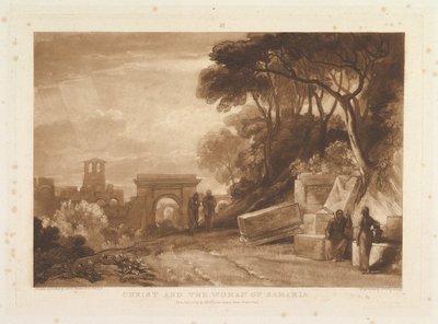 Cristo y la mujer de Samaria, Liber Studiorum, parte XIV, placa 71, 1 de enero de 1819 de Joseph Mallord William Turner