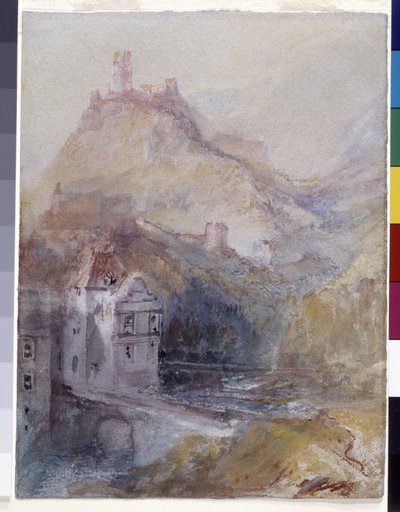 Cochem On The Mosel (acuarela y gouache sobre papel azul) de Joseph Mallord William Turner