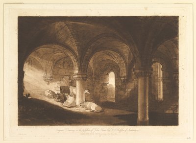 Cripta de la Abadía de Kirkstall Liber Studiorum, parte VIII, placa 39, 11 de febrero de 1812 de Joseph Mallord William Turner