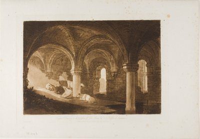 Cripta de la Abadía de Kirkstall, lámina 39 de Liber Studiorum de Joseph Mallord William Turner