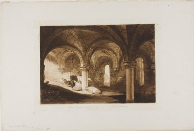 Cripta de la Abadía de Kirkstall, lámina 39 de Liber Studiorum de Joseph Mallord William Turner