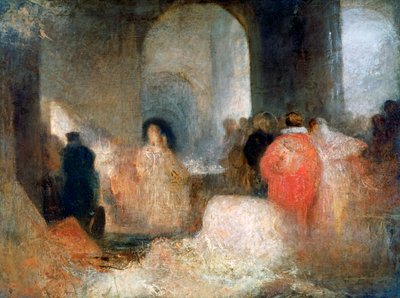 Cena en una gran sala con figuras en traje, c. 1830-1835 de Joseph Mallord William Turner