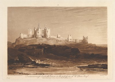 Castillo de Dunstanborough Liber Studiorum, parte III, placa 14, 10 de junio de 1808 de Joseph Mallord William Turner