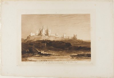 Castillo de Dunstanborough, lámina 14 de Liber Studiorum de Joseph Mallord William Turner