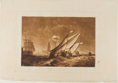 Entrada del puerto de Calais, placa 55 de Liber Studiorum de Joseph Mallord William Turner