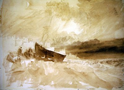 Figuras junto a un bote varado en la playa de Brighton de Joseph Mallord William Turner