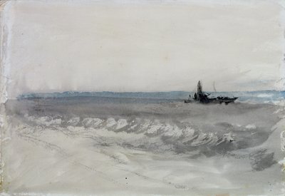 Mar gris, barco llegando a la orilla de Joseph Mallord William Turner