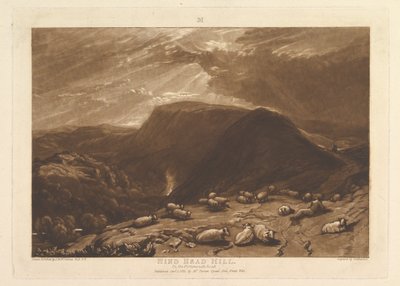 Hind Head Hill, en la carretera de Portsmouth Liber Studiorum, parte V, placa 25, 1 de enero de 1811 de Joseph Mallord William Turner