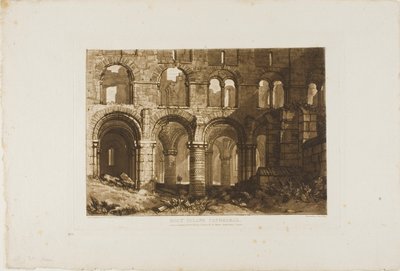 Catedral de Holy Island, placa 11 de Liber Studiorum de Joseph Mallord William Turner