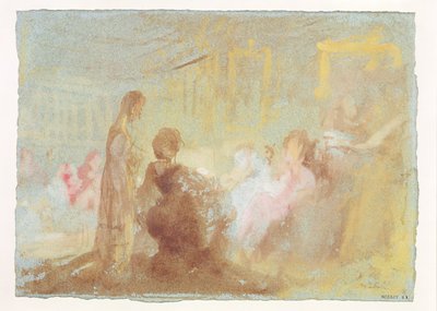 Interior en Petworth House con personas conversando, 1830 de Joseph Mallord William Turner