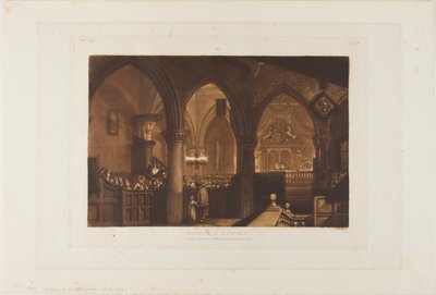 Interior de una iglesia, lámina 70 de Liber Studiorum de Joseph Mallord William Turner