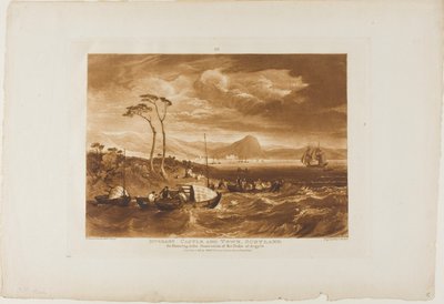 Castillo y ciudad de Inverary, lámina 65 de Liber Studiorum de Joseph Mallord William Turner