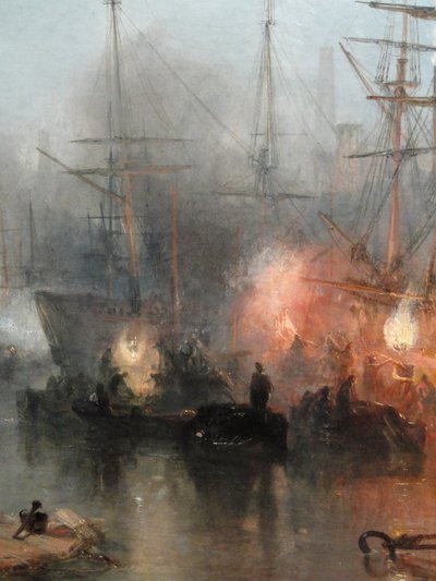 Keelmen cargando carbón a la luz de la luna, (detalle), 1835 de Joseph Mallord William Turner