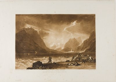 Lago de Thun, lámina 15 de Liber Studiorum de Joseph Mallord William Turner