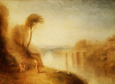 Paisaje: Mujer con pandereta, c.1840-50 de Joseph Mallord William Turner