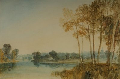 Paisaje con árboles junto al río Támesis, c.1805 (acuarela sobre papel) de Joseph Mallord William Turner