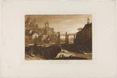 Lauffenbourgh en el Rin, lámina 31 de Liber Studiorum de Joseph Mallord William Turner