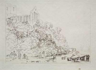 Liber Studiorum: Abadía de Dumblain, Escocia de Joseph Mallord William Turner
