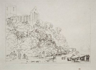 Liber Studiorum: Abadía de Dumblain, Escocia de Joseph Mallord William Turner