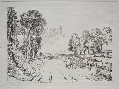 Liber Studiorum: Colina de Santa Catalina, cerca de Guilford de Joseph Mallord William Turner