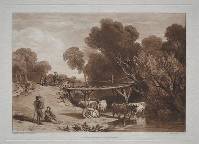Liber Studiorum: El puente y las vacas de Joseph Mallord William Turner