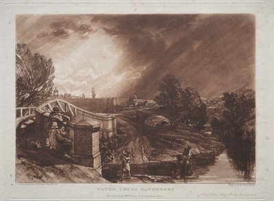 Liber Studiorum: Recolectores de berros, Rails Head, Ferry Bridge, Twickenham de Joseph Mallord William Turner