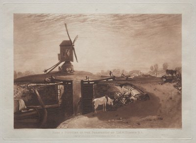 Liber Studiorum: Molino de viento y esclusa de Joseph Mallord William Turner