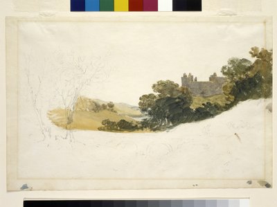 Palacio de Linlithgow, Escocia (acuarela sobre lápiz sobre papel blanco) de Joseph Mallord William Turner