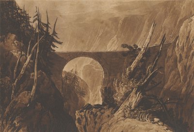 Pequeño Puente del Diablo sobre el Reuss, cerca de Altdorf, Suiza de Joseph Mallord William Turner