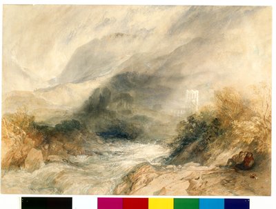 Abadía de Llanthony, Monmouthshire (acuarela sobre lápiz sobre papel blanco) de Joseph Mallord William Turner