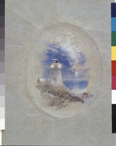 Lowestoffe Lighthouse (gouache sobre papel azul) de Joseph Mallord William Turner