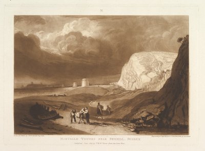 Torres Martello cerca de Bexhill, Sussex Liber Studiorum, parte VII, placa 34 de Joseph Mallord William Turner