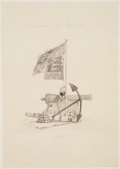 No.0567 Puertos de Inglaterra, diseño para la portada de un libro, 1825 de Joseph Mallord William Turner