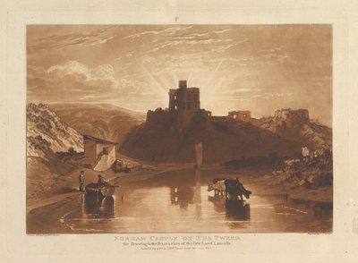 Castillo de Norham en el Tweed, Liber Studiorum, parte XII, placa 57, 1 de enero de 1816 de Joseph Mallord William Turner