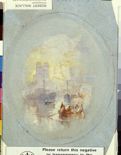 Orford Haven (gouache reforzado con pluma y tinta sobre papel azul) de Joseph Mallord William Turner