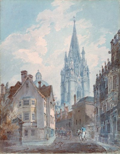 Oxford: St Marys desde Oriel Lane, 1792-1793 de Joseph Mallord William Turner