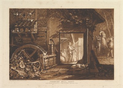 Molino de Pembury, Kent Liber Studiorum, parte III, placa 12 de Joseph Mallord William Turner