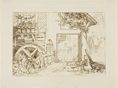 Molino de Pembury, Kent, lámina 12 de Liber Studiorum de Joseph Mallord William Turner