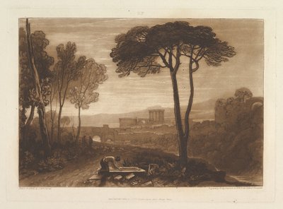 Escena en la Campagna Liber Studiorum, parte VIII, placa 38, 1 de febrero de 1812 de Joseph Mallord William Turner