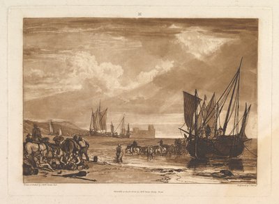 Escena en la costa francesa Liber Studiorum, parte I, placa 4 de Joseph Mallord William Turner