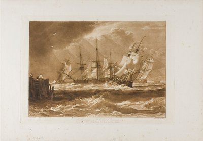 Barcos en una brisa, placa 10 de Liber Studiorum de Joseph Mallord William Turner