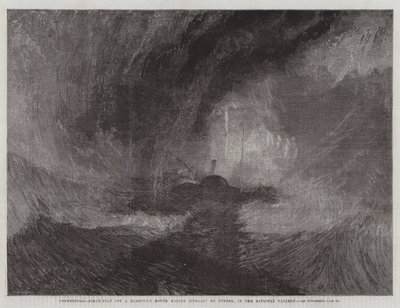 Tormenta de nieve, barco de vapor en la boca de un puerto haciendo señales, en la Galería Nacional de Joseph Mallord William Turner