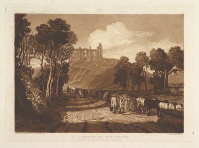 Colina de Santa Catalina cerca de Guilford, Liber Studiorum, parte VII, placa 33, junio 1811 de Joseph Mallord William Turner