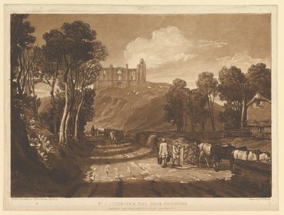 Colina de Santa Catalina cerca de Guilford, Liber Studiorum, parte VII, placa 33 de Joseph Mallord William Turner