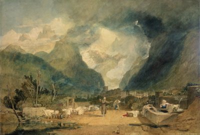 San Hugo Denunciando Venganza sobre el Pastor de Cormayer en el Valle de Aosta, c.1803 de Joseph Mallord William Turner