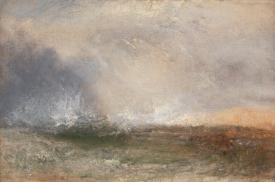 Mar tempestuoso rompiendo en una orilla de Joseph Mallord William Turner
