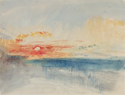 Puesta de sol, c.1845 (acuarela sobre papel) de Joseph Mallord William Turner
