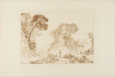 Templo de Júpiter en la isla de Egina, lámina 77 del Liber Studiorum de Joseph Mallord William Turner