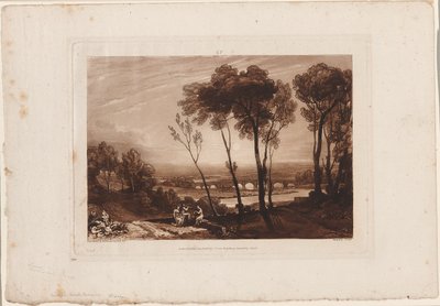 El puente en la distancia media, placa 13 de Liber Studiorum de Joseph Mallord William Turner