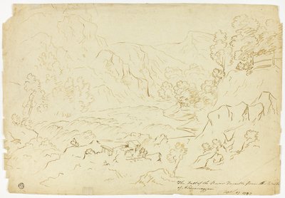 La caída del río Tumble (recto); Vista de Fastraly (verso) de Joseph Mallord William Turner